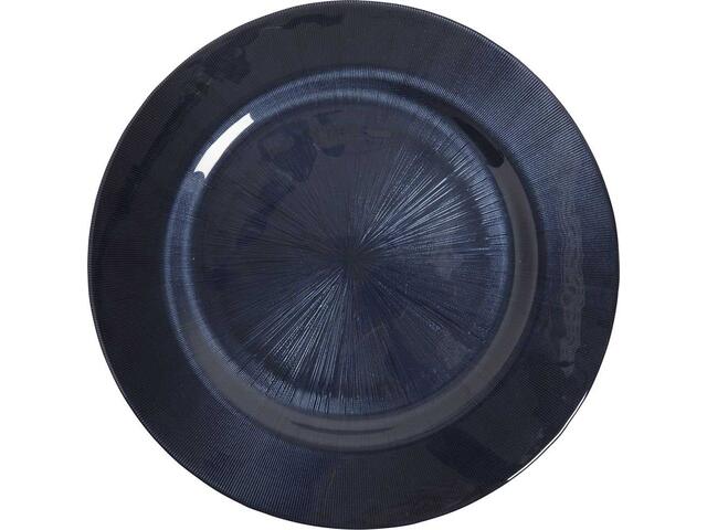 Farfurie Carrefour Home, forma rotunda, sticla, Albastru