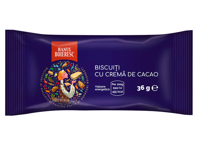 Hanul Boieresc Biscuiti crema cacao 36 g