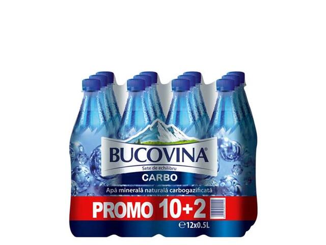 Apa minerala carbogazificata Bucovina 0.5L (10+2)