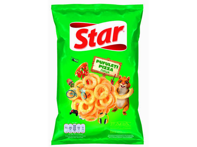 Snacks din faina de porumb cu gust de pizza 120 g Star