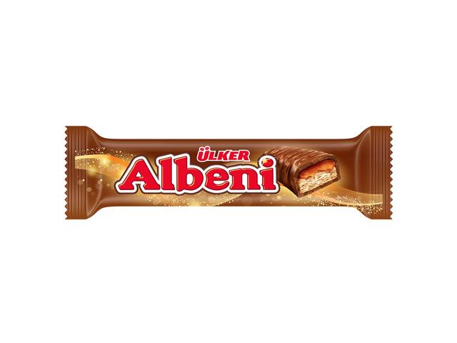 Baton de biscuiti si caramel glazurat cu ciocolata Albeni Ulker 31 g