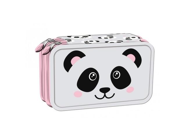 Penar echipat St.Right, 27 piese, 2 fermoare, 19 x 13 x 4.5 cm, Panda Grey #MJ265714