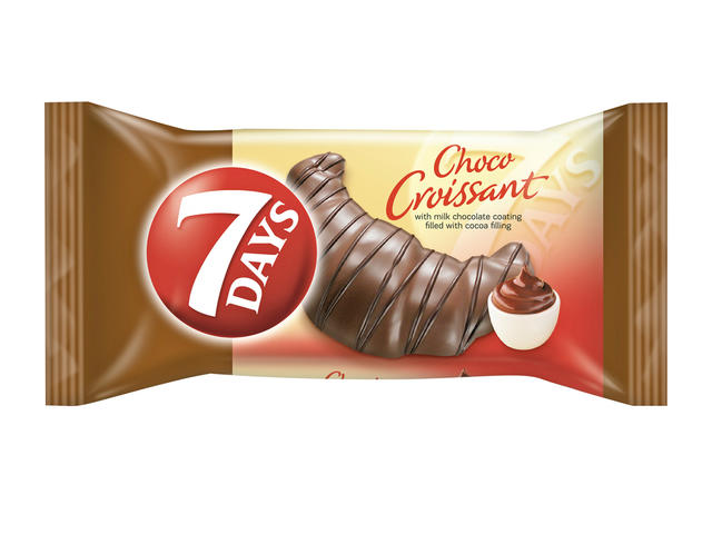 Croissant cu crema si glazura de cacao 7Days 80g