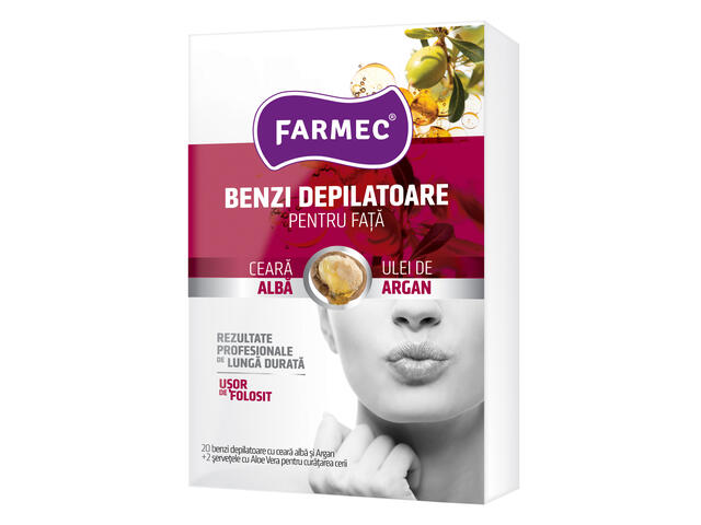 Farmec Benzi depilatoare fata cu argan 20 buc