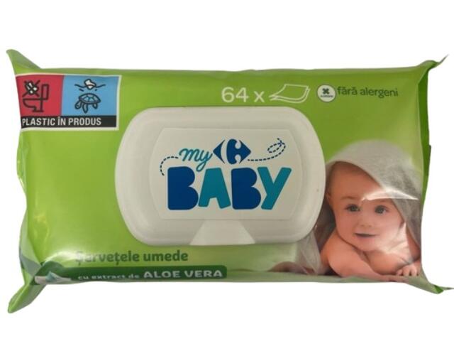 Servetele umede Bebe Aloe Vera 64 bucati Carrefour