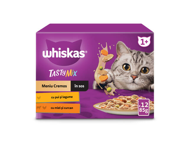 Whiskas Tasty Mix Creamy Creations hrana umeda pentru pisici adulte 12x85g