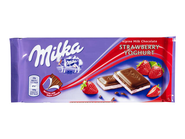 Milka Ciocolata strawberry yogurt 100g