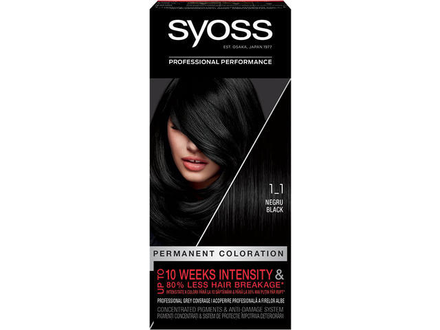 Vopsea Pemanenta Syoss Color Baseline 1-1 Negru, 115 Ml