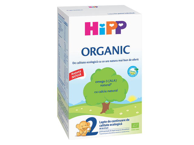 Lapte praf Hipp 2 Organic cu nutrienti esentiali 300g