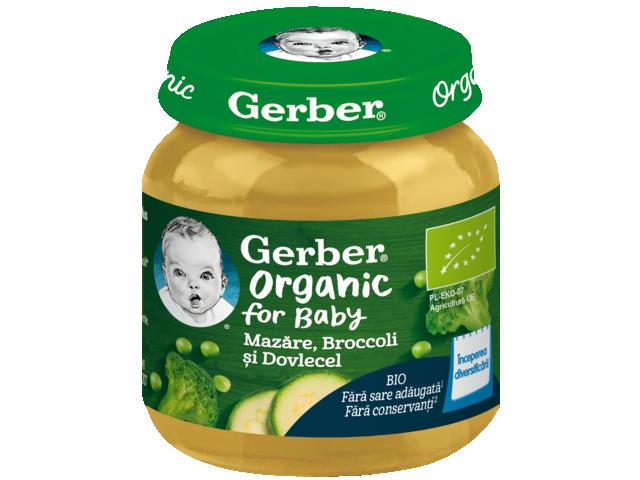 Gerber mazare, broccoli si dovlecel, 125g, Inceperea diversificarii