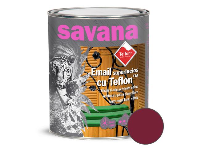 Email Savana ultra rezist pentru metal/lemn/zidarie, interior/exterior, grena, 0,75 l