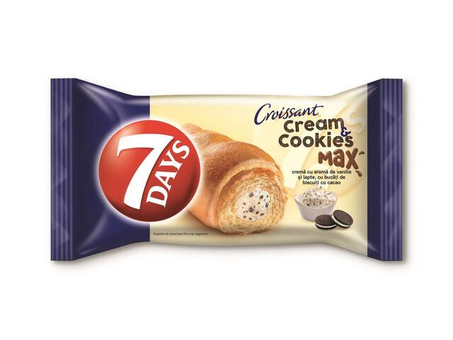 7Days Cream Cookies Max croissant cu crema aroma vanilie si lapte 80 g