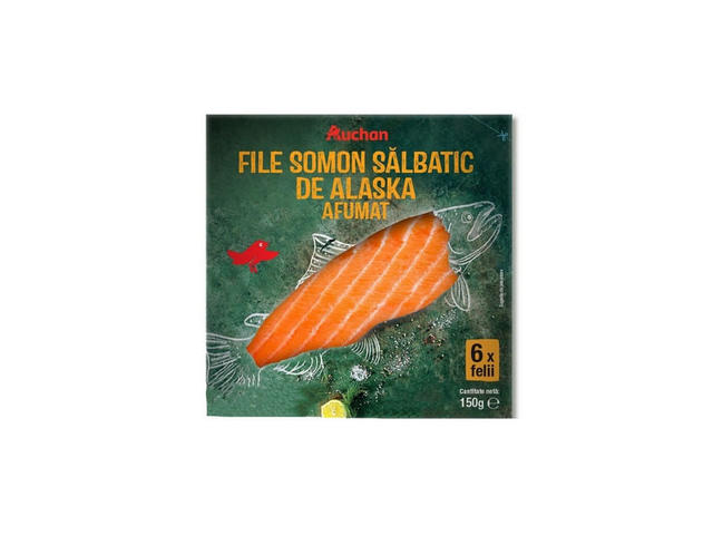 File de somon afumat Auchan, 150 g