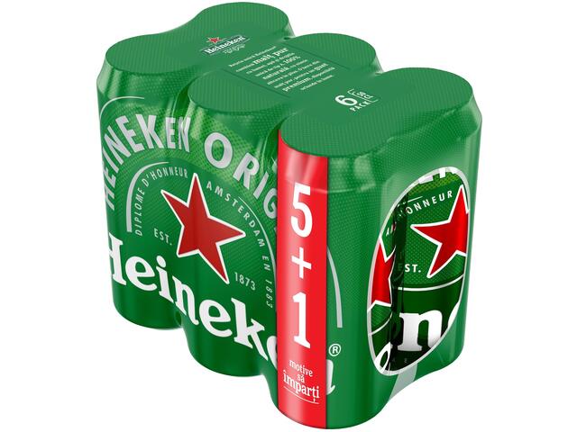Bere lager blonda Heineken  doza 6x500ML