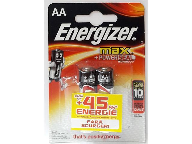 Set 2 baterii Energizer Alcaline MAX R6/AA