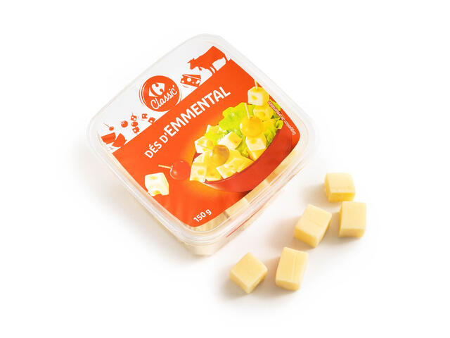 Emmental cuburi 150g Carrefour Classic