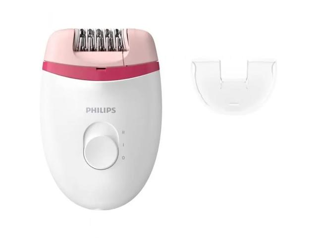 Epilator Philips Satinelle BRE255/00, 2 viteze, Opti-light, cap de epilare lavabil, 3 accesorii, Alb