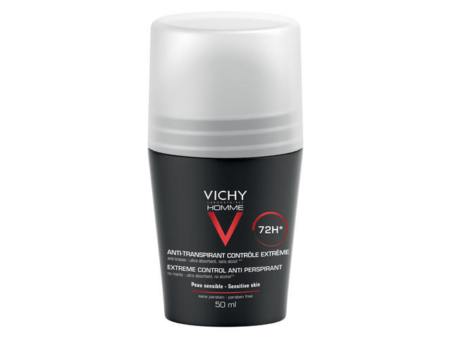 Deodorant roll-on antiperspirant control extrem pentru barbati 72h, 50 ml, Vichy Homme