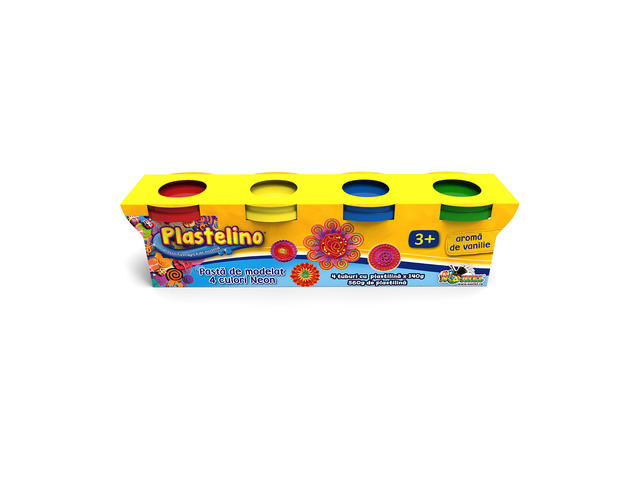 Plastelino - Pasta de modelat Tutti Frutti, 4 culori