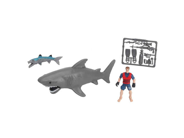 Set de joaca cu figurine, Wild Quest, Rechin si scafandru