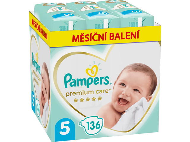 W Pampers Premium Care XXL, Marime 5, Scutece x136, 11kg-16kg