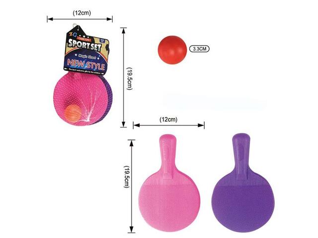 Joc ping-pong, 3 piese, Multicolor