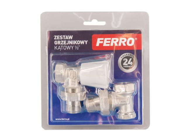 Set robinet radiator coltar Ferro ZGB02, 1/2 inch x 1/2 inch