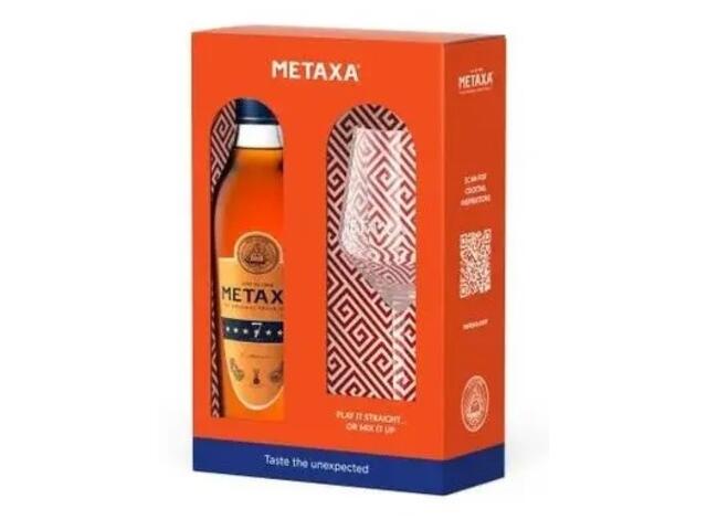 Brandy Metaxa 7* 38% alc. 0.7L +1 pahar