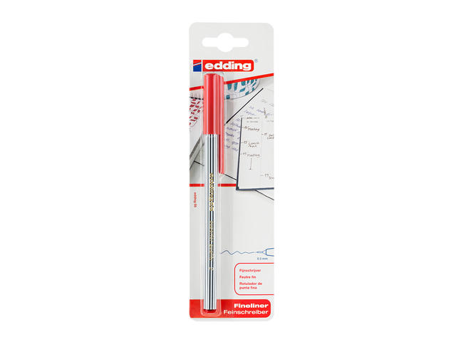 Fineliner Edding 55, cu varf fetru de 0,3 mm, rosu