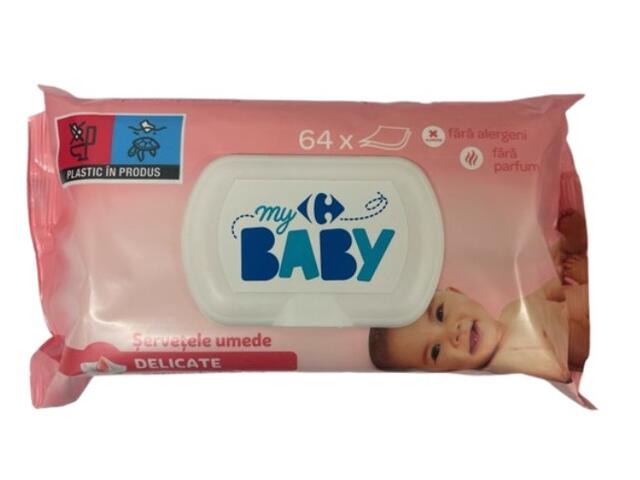 Servetele umede Carrefour baby sensitive 64buc.