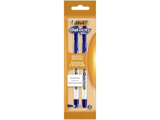 Set 2 rollere cu gel BIC Gel-ocity Stic, 0.5 mm, Albastru