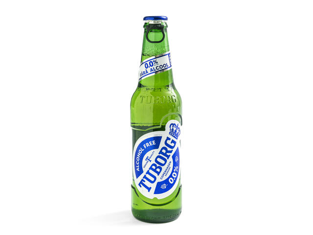 Tuborg Bere Blonda Fara Alcool Sticla 0.33L