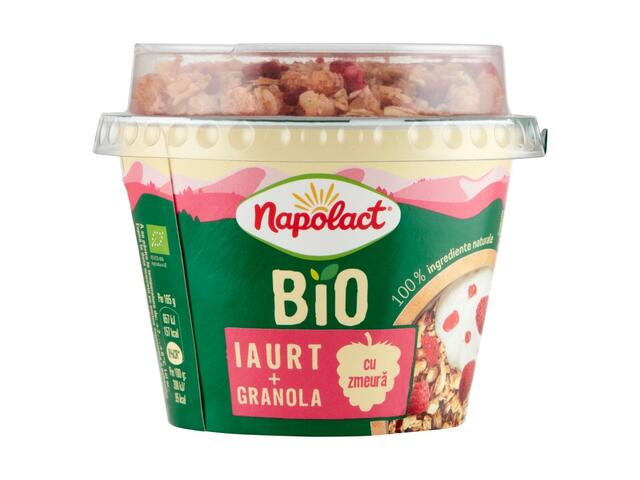 Iaurt Eco si Granola Pahar zmeura 165g Napolact Bio