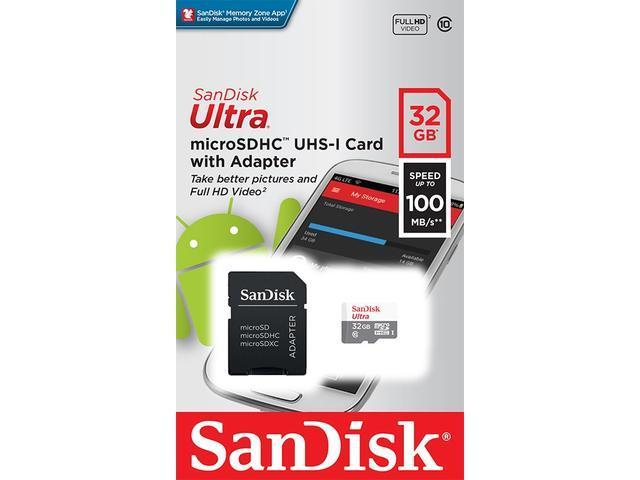 Card memorie SanDisk Ultra, MicroSDHC, 32 GB, 100 MB/s + Adaptor