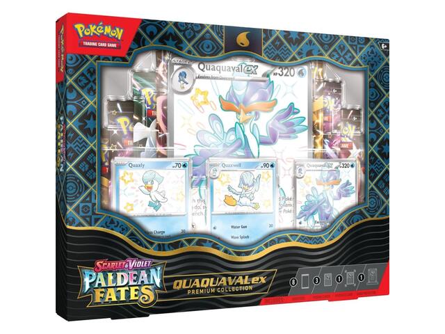 Set carti de joc, Pokemon TCG, Paldean Fates Premium Collection, Quaquaval Ex, SV4.5