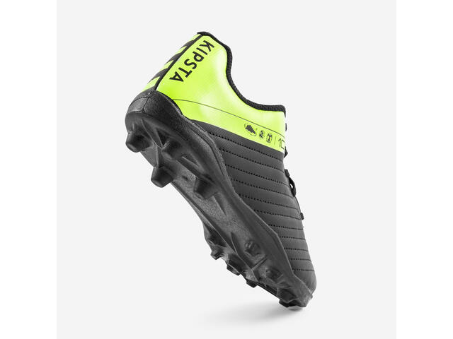 Ghete șireturi Fotbal 100 FG Negru-Galben Copii  - 37