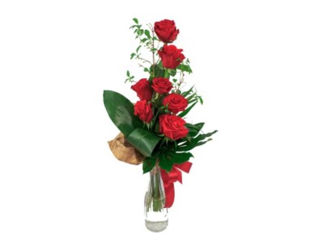 Buchet 7 trandafiri rosii