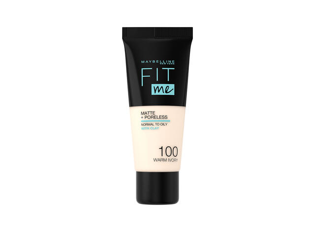 Fond de ten Fit Me Maybelline New York, 100 Warm Ivory, 30 ML