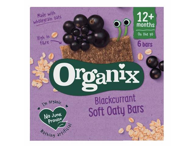 Batoane ecologice din ovaz integral cu Mere si coacaze negre, 12Luni+, Organix 6X23g