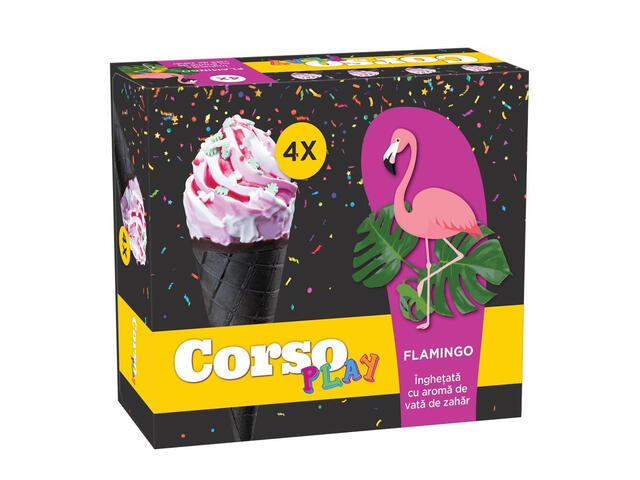 Inghetata cu aroma de vata de zahar Corso, 4 cornete