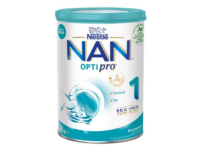 Lapte de inceput pentru sugari Nestle NAN OPTIPRO 1 HMO, de la nastere, 400g