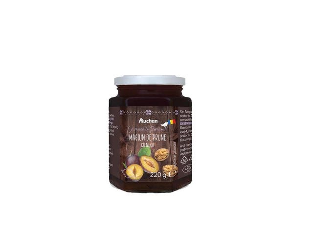 Magiun de prune cu nuca Auchan, 220 g