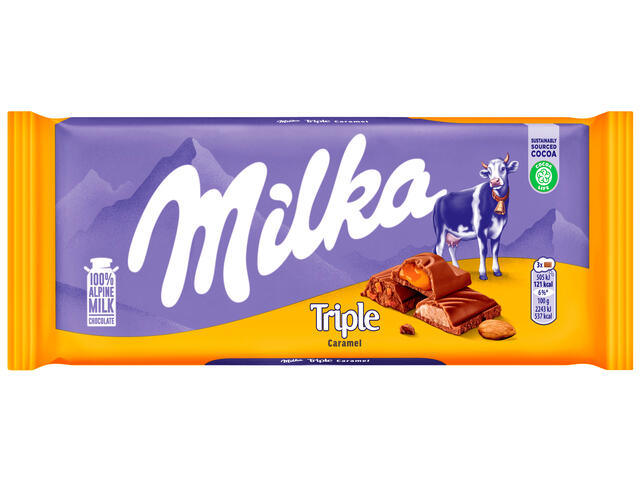 Milka Ciocolata Triple caramel 90g