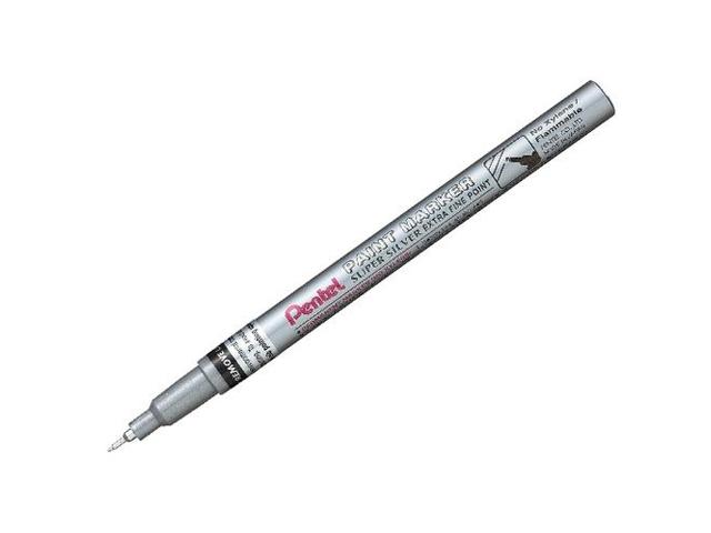 Marker perm. Pentel, cu vopsea, 0.7mm, argintiu