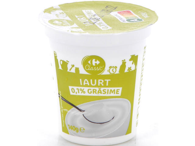 Iaurt degresat 0.1% grasime Carrefour Classic 140g