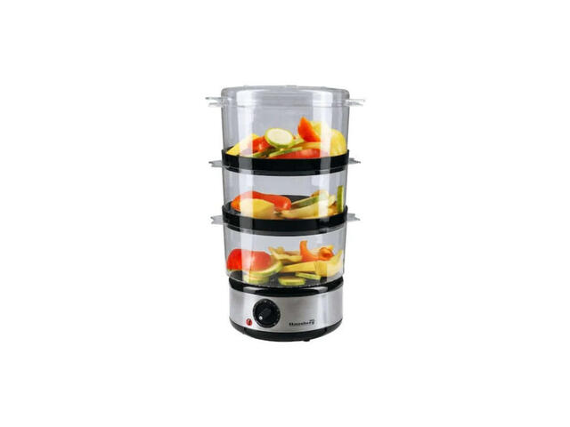 Aparat de gatit cu aburi Hausberg HB-1355 Capacitate 2.5 litri Putere 400-500W Negru / Inox