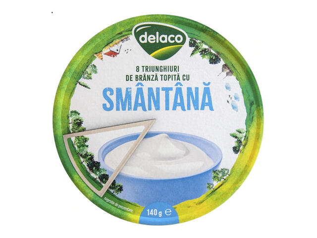 Branza topita cu smantana Apetito Delaco, triunghiuri, 140 g