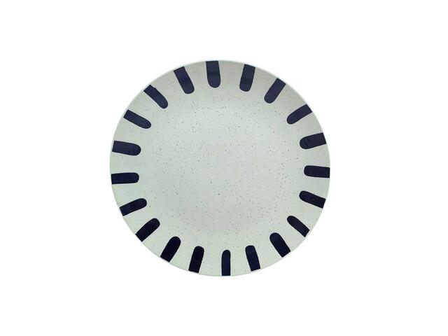 Farfurie Carrefour Home, ceramica, 26.5 cm, Alb/Negru