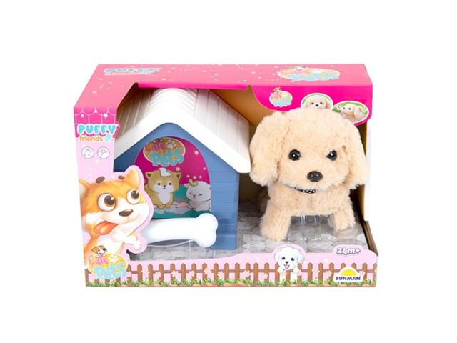 Puffy Friends pisica/catel interactiv cu casuta