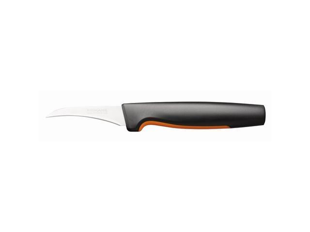 Cutit pentru decojit cu lama curbata Functional Form Fiskars, otel inoxidabil, 7 cm, Negru/Portocaliu